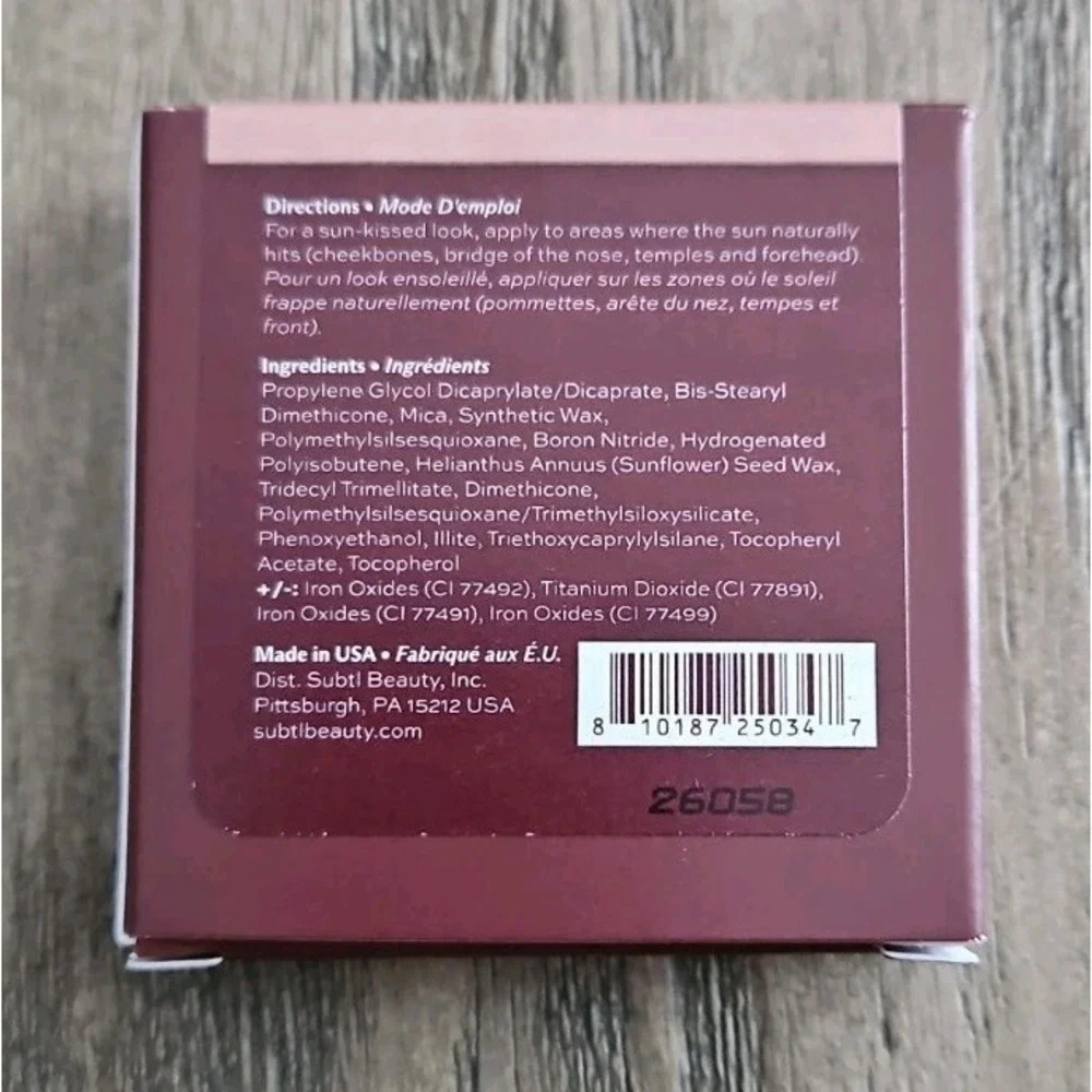 Subtl Beauty Bronzing Balm Bronzer Biscotti Shade Sun-Kissed Effect 0.14 oz